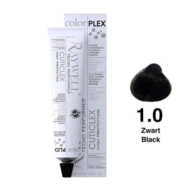 Raywell ColorPlex - Permanente HaarVerf - 1.0 - Zwart - 100 ml
