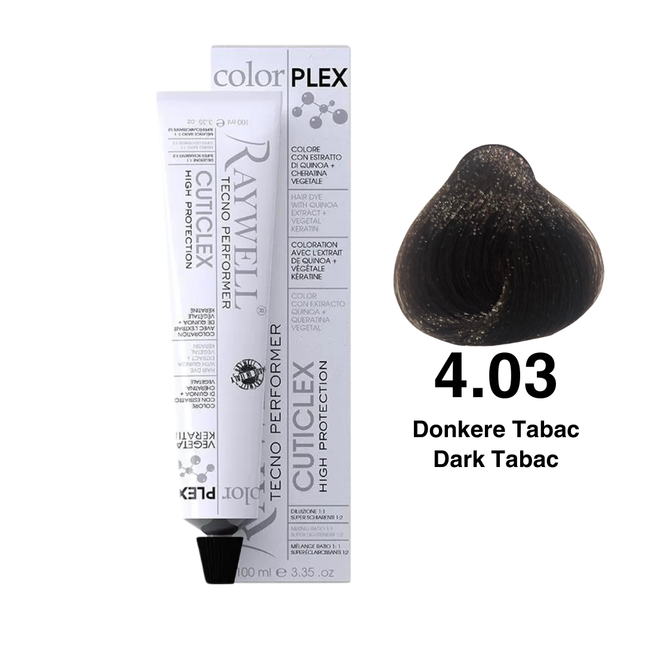Raywell ColorPlex - Permanente HaarVerf - 4.03 - Donkere Tabac - 100 ml