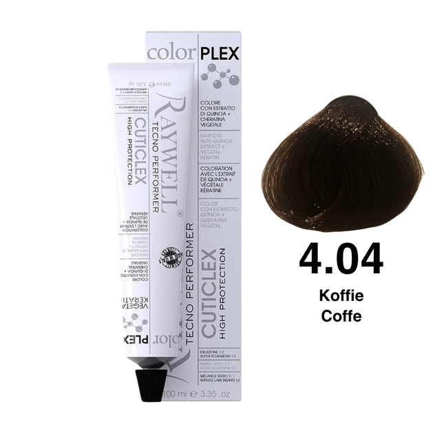 Raywell ColorPlex - Permanente HaarVerf - 4.04 - Koffie - 100 ml