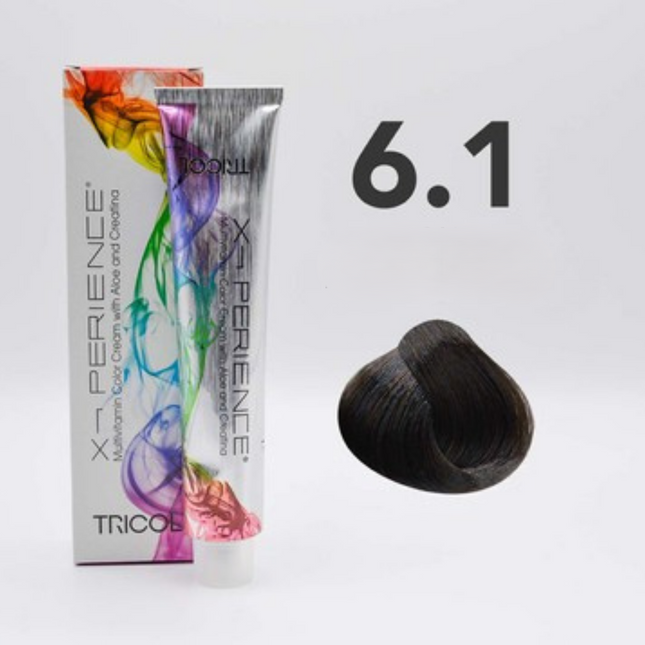 Tricol Xperience - Permanente HaarVerf - 6.1 - Donker Asblond - 100 ml