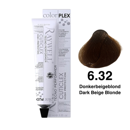 Raywell ColorPlex - Permanente HaarVerf - 6.32 - Donkerbeigeblond -100 ml