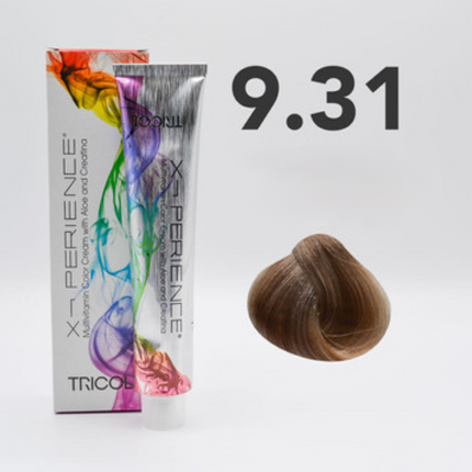 Tricol Xperience - Permanente HaarVerf - 9.31 - Zeer licht Goudblond Asblond - 100 ml